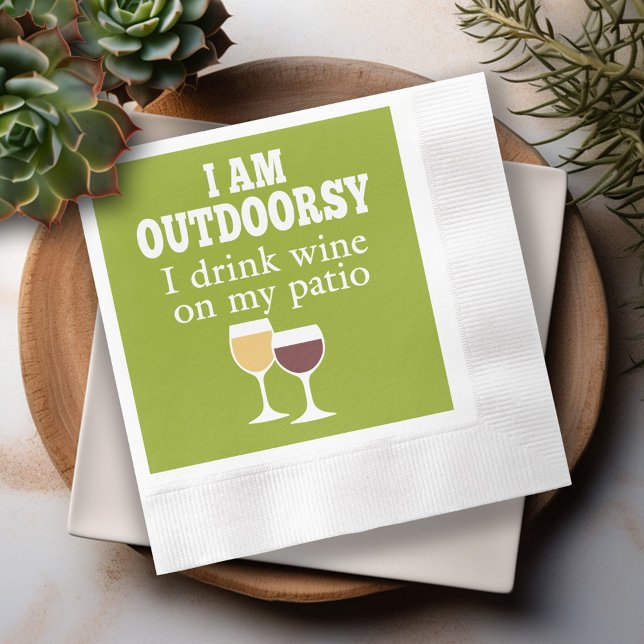 Funny Wine Quote - I drink wine on my patio Napkins (Funny Wine Napkins)