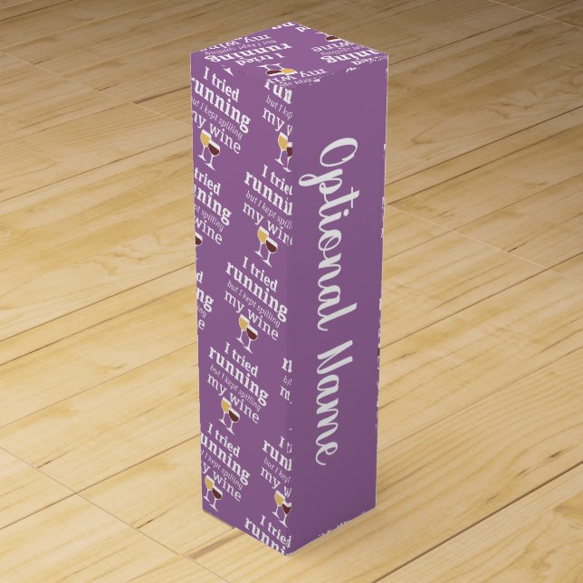 Funny Wine Quote - I tried running - kept spilling Box (Front)
