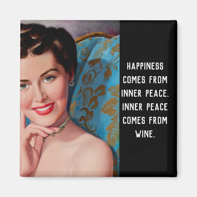 Funny Wine Quote Retro Homemaker Magnet (Front)