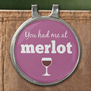 Funny Wine Quote - You had me at Merlot Golf Hat Clip