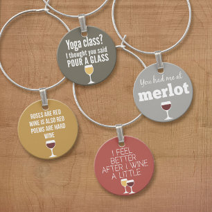 Funny Wine Quotes - Drinking Humor Set 2 Charm