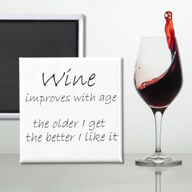 Funny wine quotes joke birthday gift over the hill magnet (Creator Uploaded)