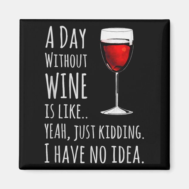 Funny Wine S_ A Day Without Wine Is Like Just Kidd Magnet (Front)