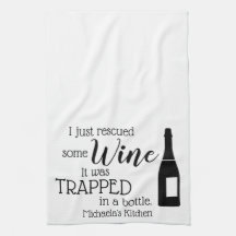 Rose All Day Wine Funny Kitchen Hand Tea Towel