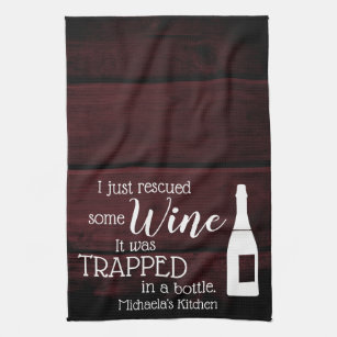 Funny Wine Towels, Clearance Sale, End of Year, Wine Kitchen