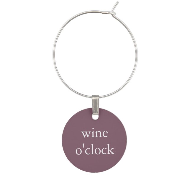 Funny Wine Saying - Wine O'Clock Charm (Front)