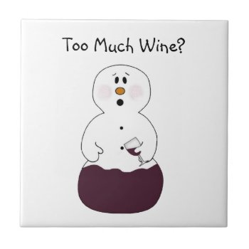 Funny Wine Snowman Tile by Mousefx at Zazzle
