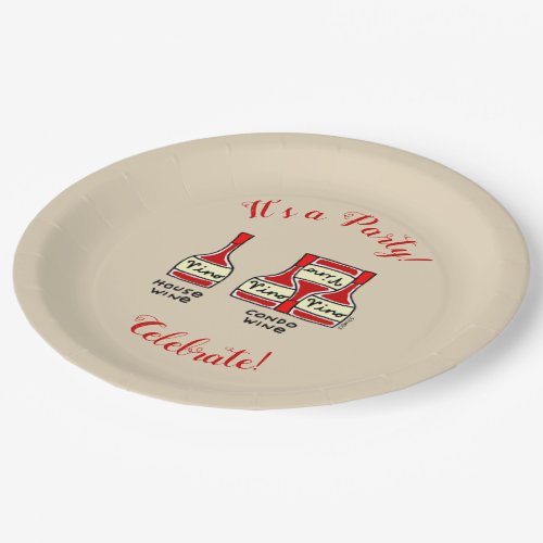 Funny Wine Tasting Birthday Party Paper Plates