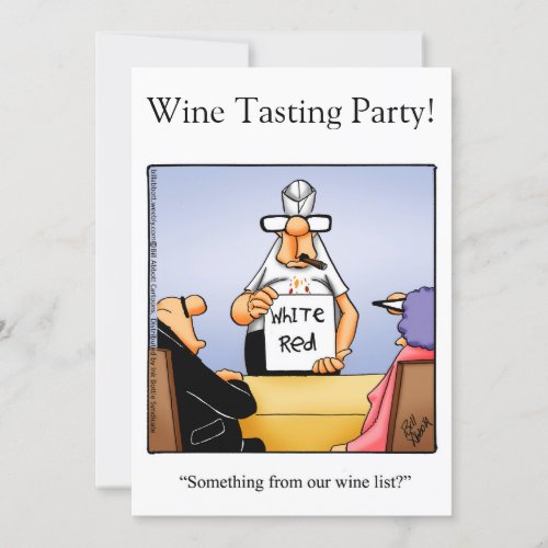 Funny Wine Tasting Party Invitations