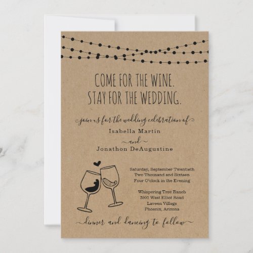 Funny Wine Theme Wedding Invitation