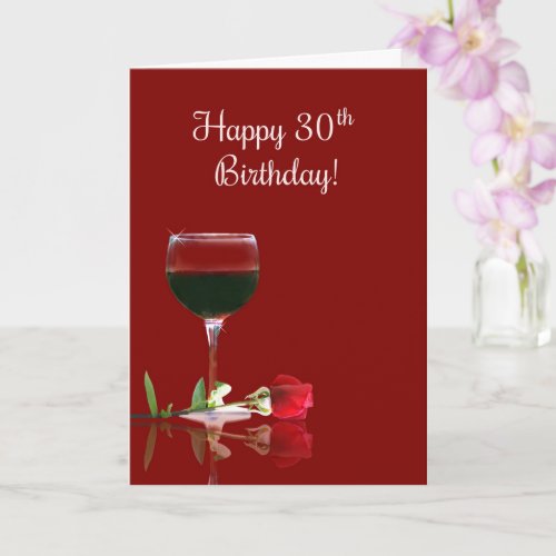 Funny Wine Themed Happy 30th Birthday Card