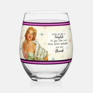 Funny Wineglass Best Friend Gift "Fairytale" Stemless Wine Glass