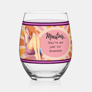 Funny Wineglass Best Friend Gift "Martinis" Stemless Wine Glass