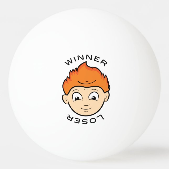 Funny Winner Loser Ping Pong Faces Ping Pong Ball (Front)