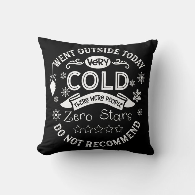 Funny Winter Christmas Holiday Quote Throw Pillow (Front)