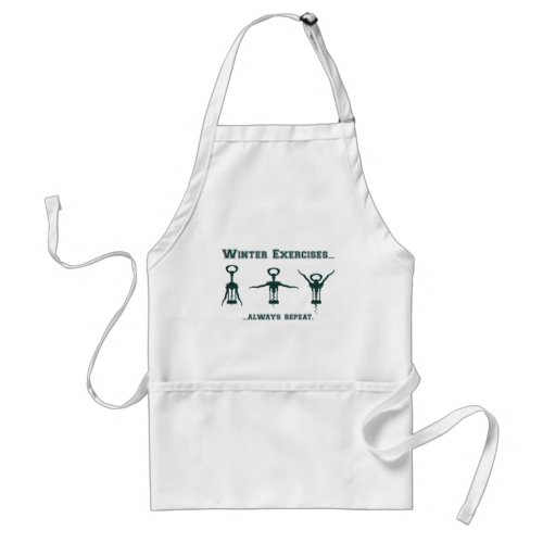 Funny Winter Exercises Adult Apron