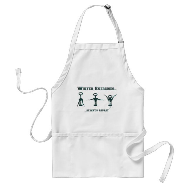 Funny Winter Exercises Adult Apron (Front)