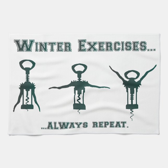 Funny Winter Exercises Towel (Horizontal)