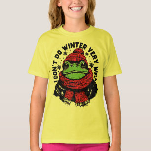 Funny Winter Frog Design T-Shirt