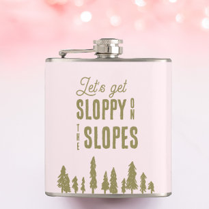Funny Winter Ski Bachelorette Party Flask