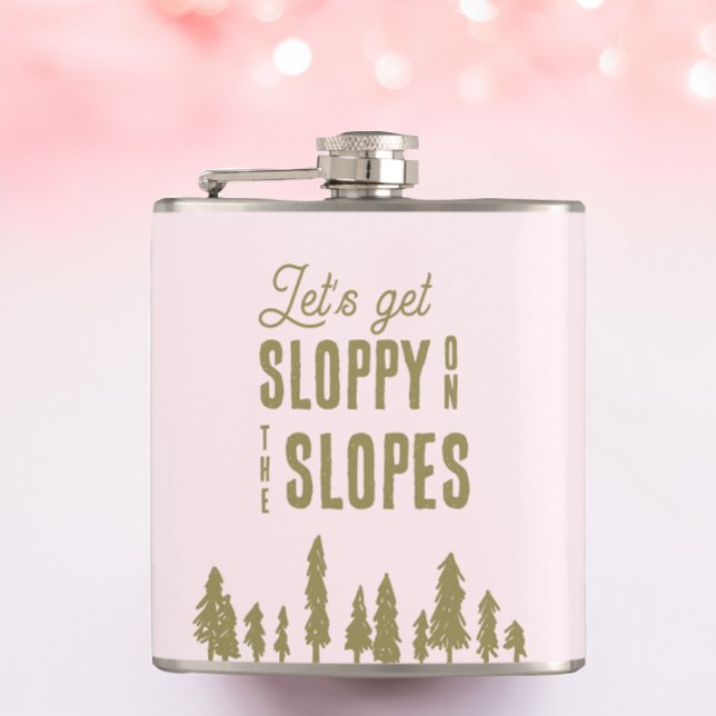 Funny Winter Ski Bachelorette Party Flask (Creator Uploaded)