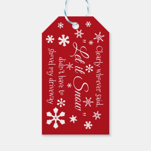 Funny Winter Snow Sassy Quote Typography Gift Tags