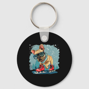 Funny Winter Sport For Dogs And Ice Skating Lovers Keychain