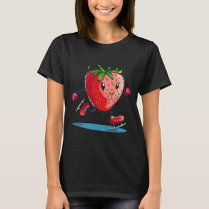 Funny Winter Sport Strawberry In Ice Skating Scute T-Shirt