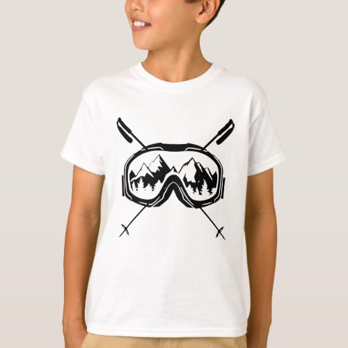 Funny Winter Sports Snowboarding goggles ski trip T_Shirt