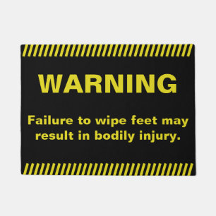 Funny Wipe Feet Warning Doormat