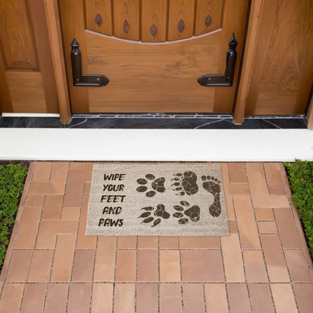 FUNNY! 👣 Wipe Your Feet and Paws Welcome Mat   (Insitu (Outdoor))