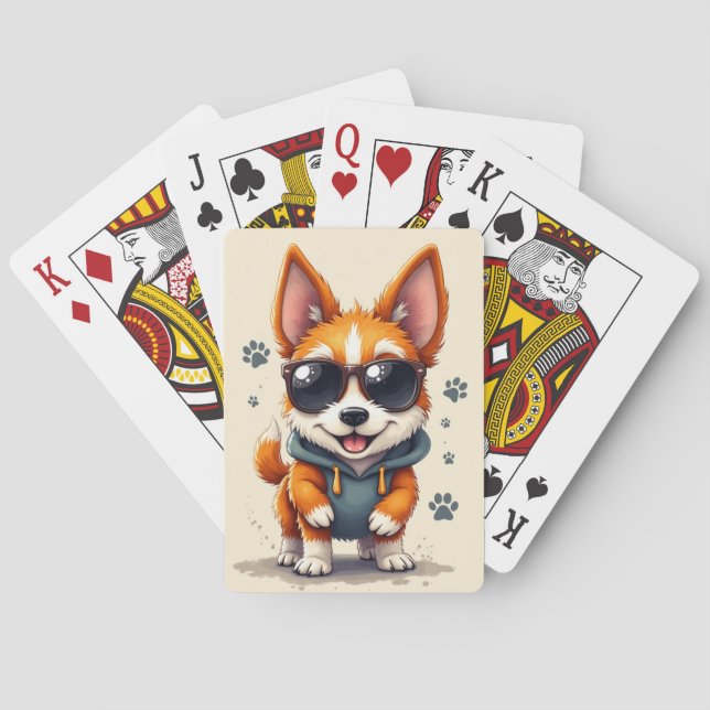Funny Wire Fox Terrier Kawaii Dog Poker Cards (Back)