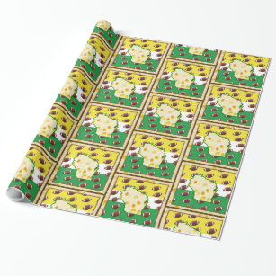 Funny Wisconsin Cheese Head Football Birthday Wrapping Paper