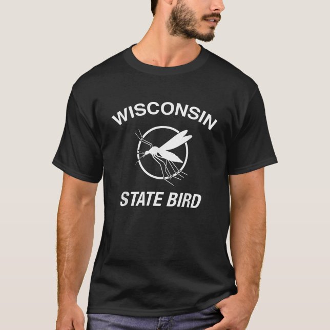 Funny Wisconsin State Bird Mosquito T-Shirt (Front)