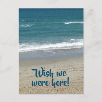 Funny Wish We Were Here Beach Postcard by no_reason at Zazzle