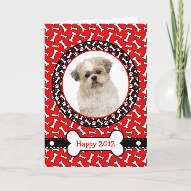 Funny Wish You a Happy New Year Dog Lover's Card (Front)