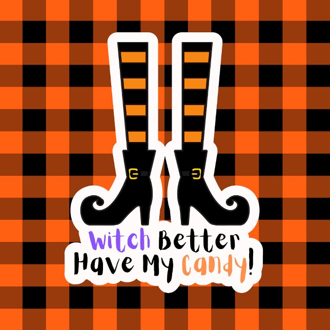 Funny Witch Better Have My Candy Halloween Shoes Sticker (Creator Uploaded)