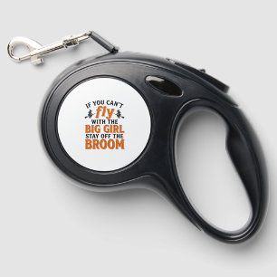 Funny Witch Broom Big Girl Halloween Shirt Design_ Retractable Pet Leash
