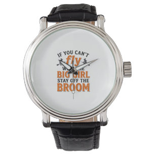 Funny Witch Broom Big Girl Halloween Shirt Design_ Watch