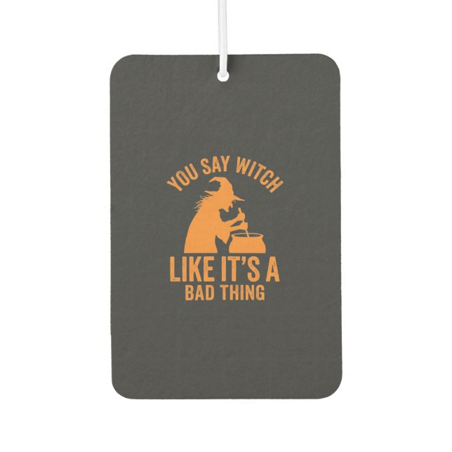 Funny Witch Cauldron Halloween Air Freshener (Front)
