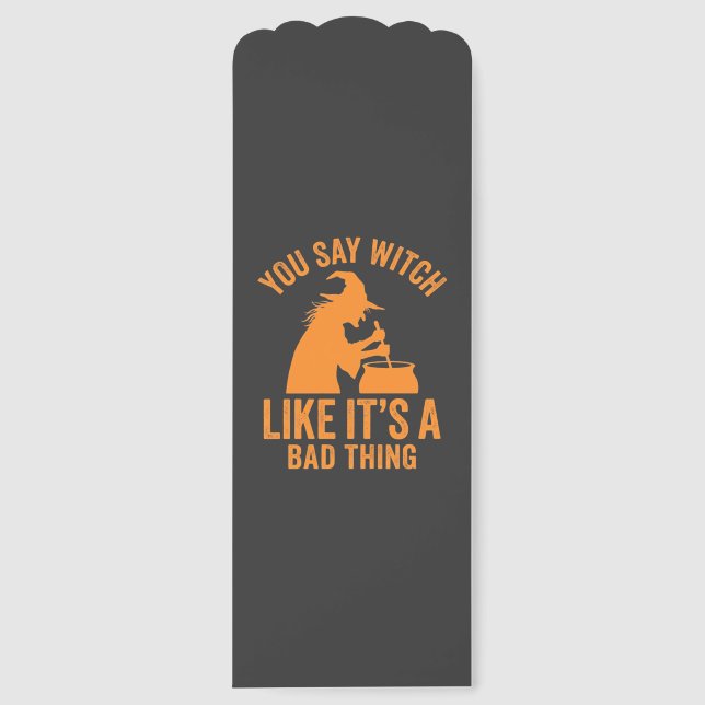 Funny Witch Cauldron Halloween Bookmarks (Front)