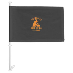 Funny Witch Cauldron Halloween Car Flag