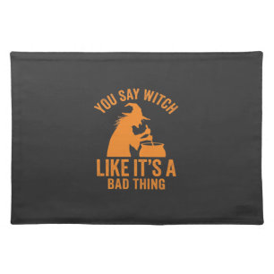 Funny Witch Cauldron Halloween Cloth Placemat