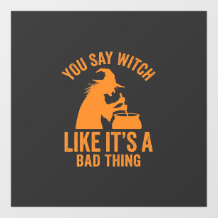 Funny Witch Cauldron Halloween Floor Decals