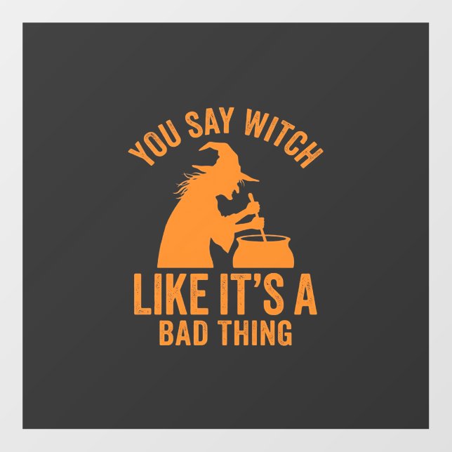 Funny Witch Cauldron Halloween Floor Decals (Front)