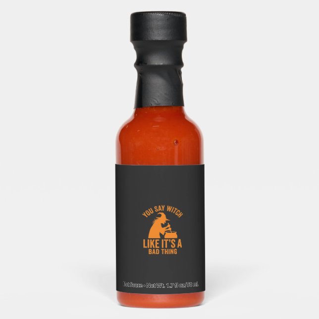 Funny Witch Cauldron Halloween Hot Sauces (Front)
