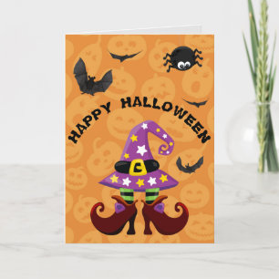 Funny Witch Feet Halloween Card