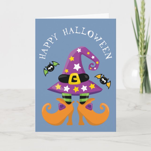 Funny Witch Feet Halloween Card (Front)