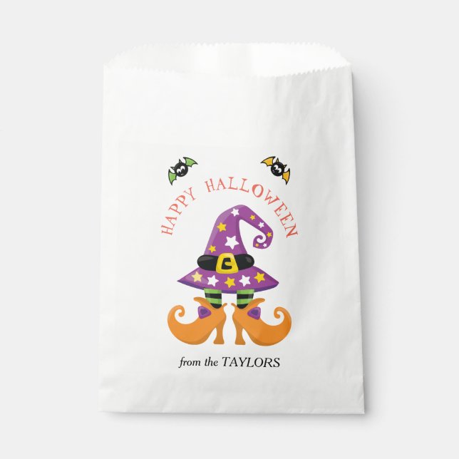 Funny Witch Feet Halloween Favor Bag (Front)