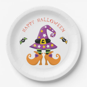 Funny Witch Feet Halloween Paper Plates
